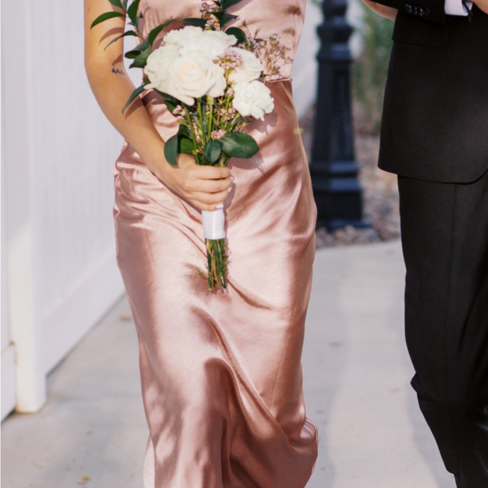 Elegant Satin Pink Prom Dress